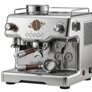 Macchina caffè espresso manuale Bottega del Chicco Pro in acciaio con dettagli in legno